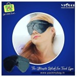 VIAGGI Grey Memory Foam Eye Mask, Sleep Eye Mask for Travel, Sleeping Eye Mask for Women and Men, Eye Cover